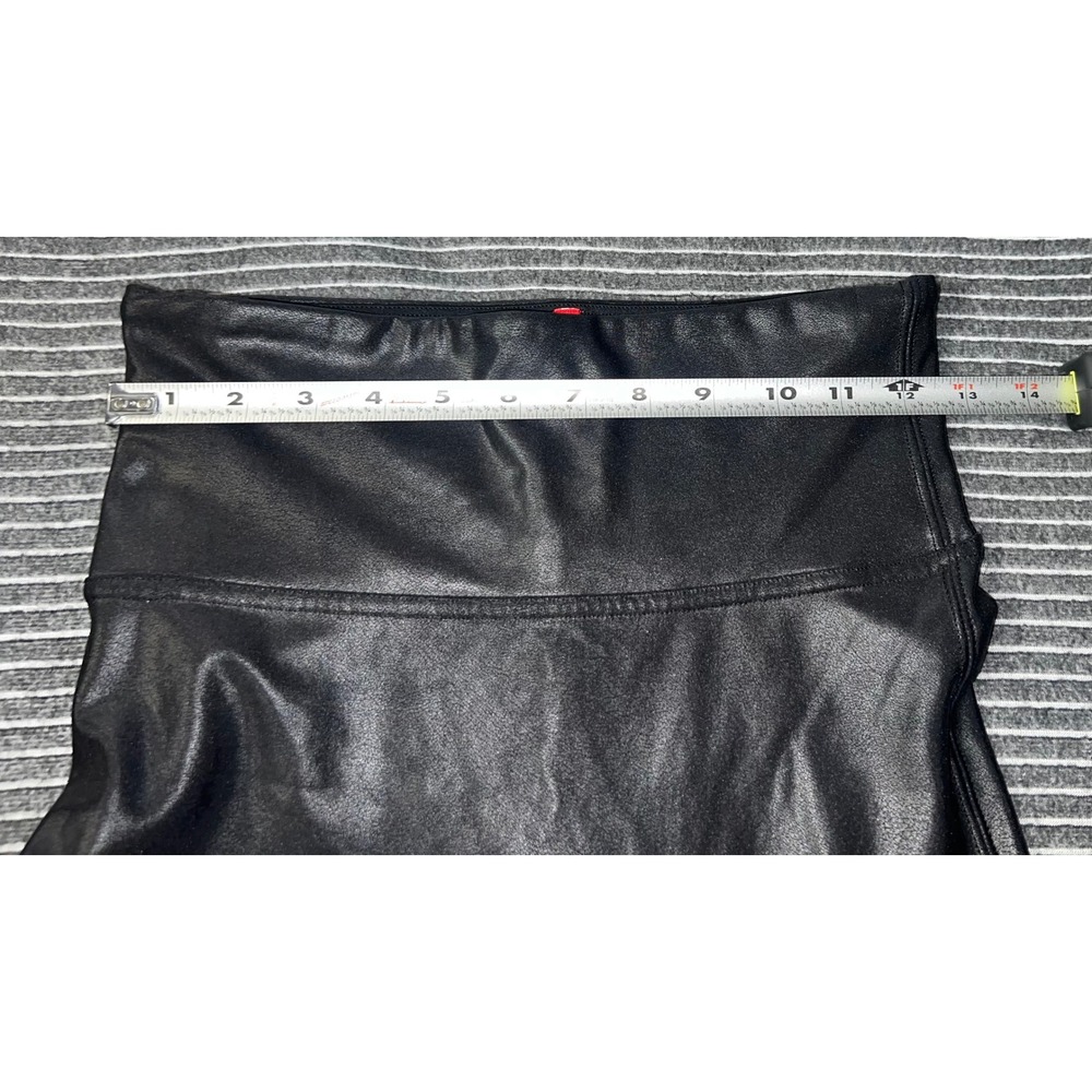 Spanx Faux Leather Moto Leggings Very Black High Rise Petite Medium M/M - Picture 7 of 15